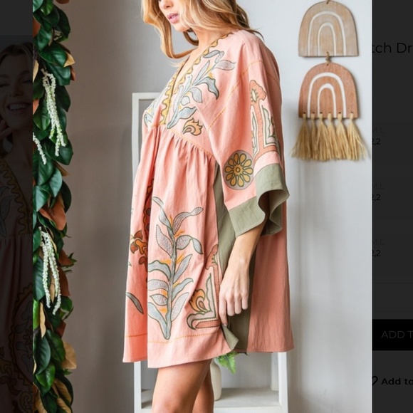 Veveret 💜 #50 Veveret Embroidered Mini V-Neck Mini Dress Boho Babydoll SR21 - Picture 3 of 4